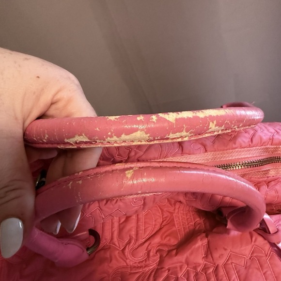 Juicy Couture Pink Duffle Tote Bag Purse Vintage Gothic Logo Daydreamer Y2k - Picture 7 of 16